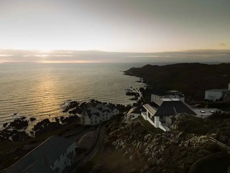 Cove Ridge, North Devon coast &mdash; View at sunset