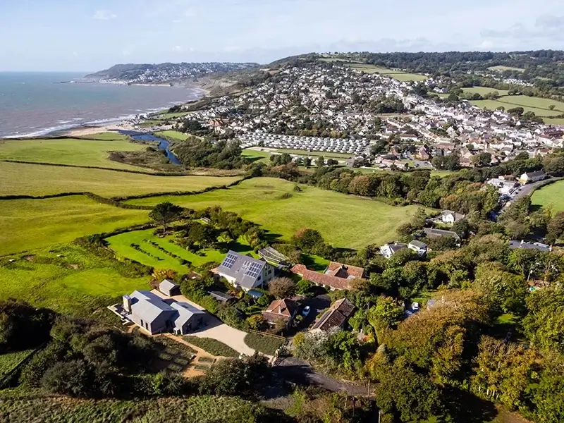 Modern Barn, Dorset, Jurassic Coast &mdash; Aerial view over Lyme Regis