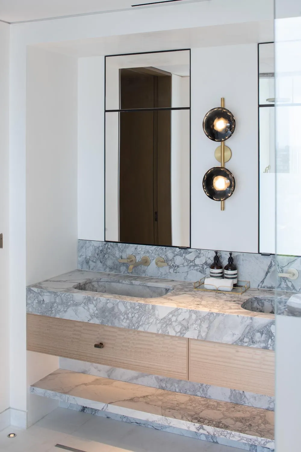 Holland Park Penthouse, Kensington &mdash; bathroom, double vanity
