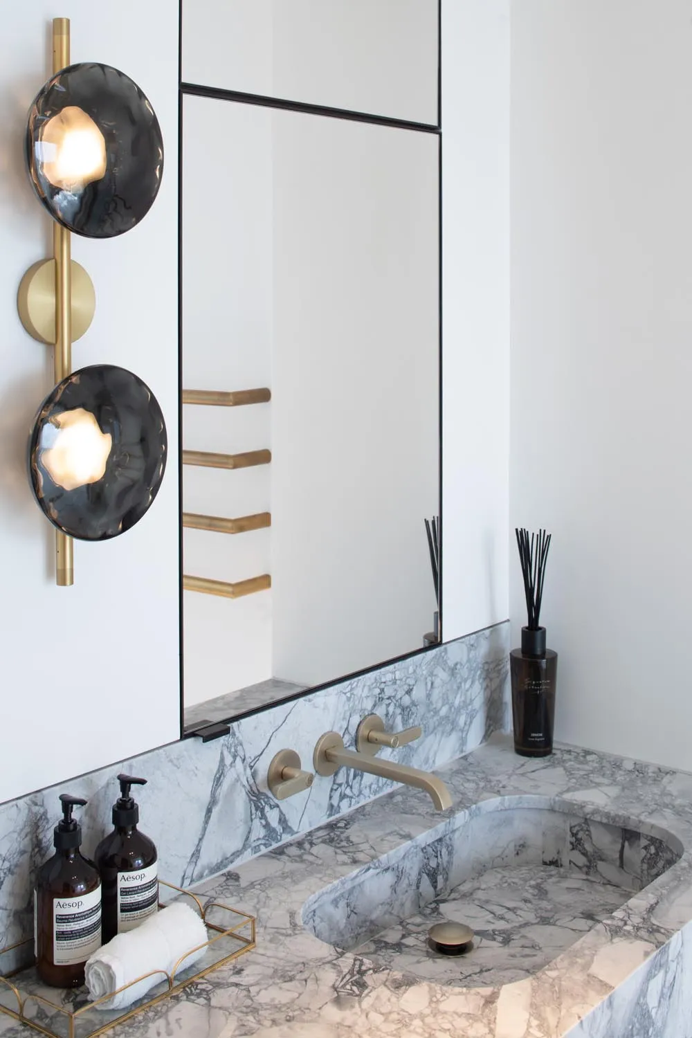 Holland Park Penthouse, Kensington &mdash; bathroom, vanity and towel rail