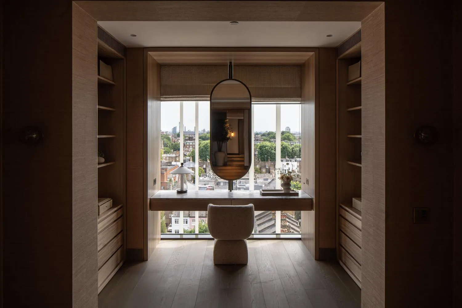 Holland Park Penthouse, Kensington &mdash; bedroom, doorway vista