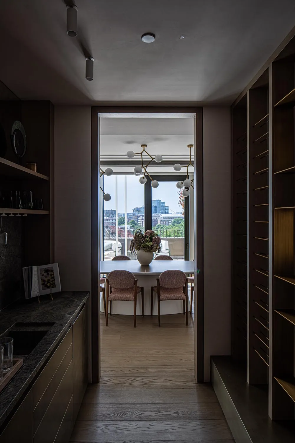 Holland Park Penthouse, Kensington &mdash; hallway, view to dining