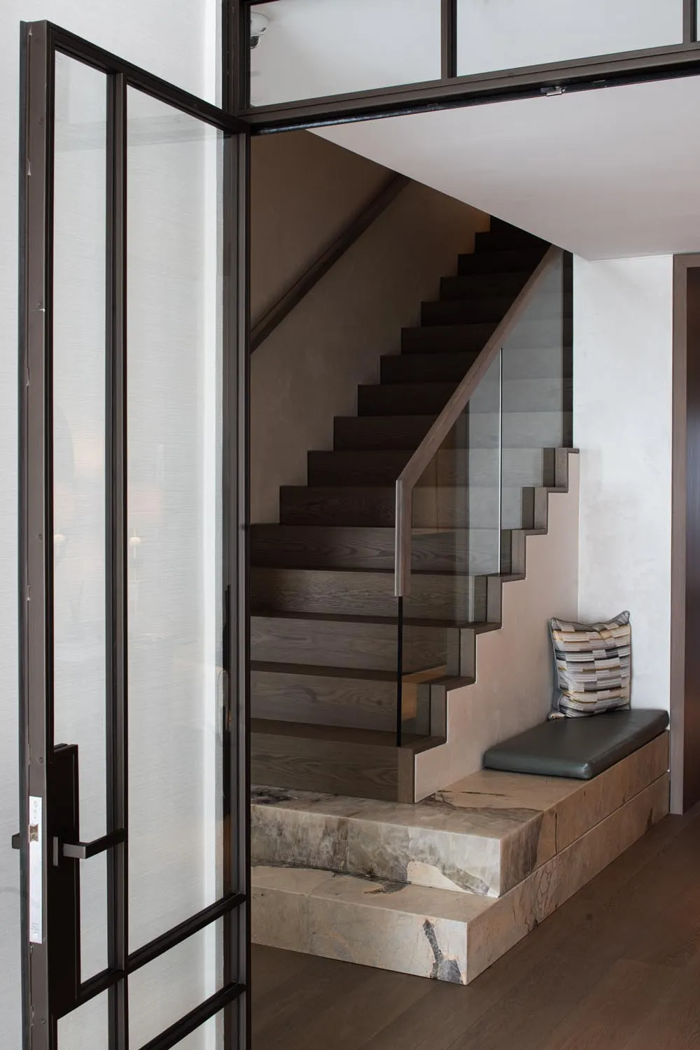 Holland Park Penthouse, Kensington &mdash; staircase, steel and Crittall screen
