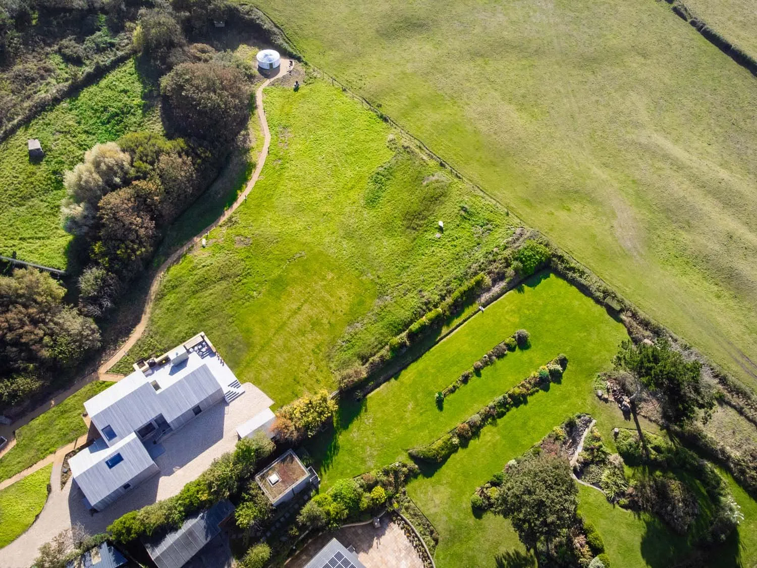 Modern Barn, Dorset, Jurassic Coast &mdash; External top view